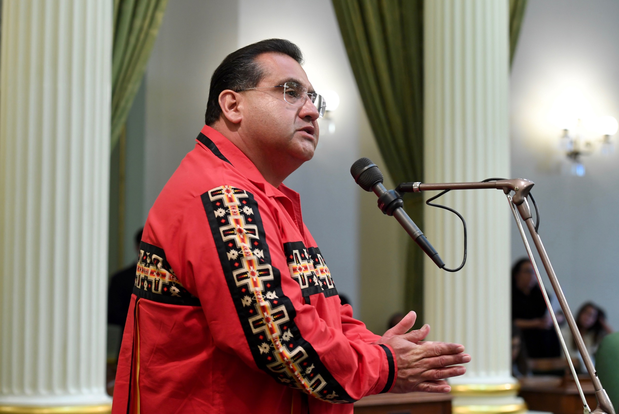 Assemblymember James C. Ramos presenting Assembly Continuing Resolution 83 on the Assembly floor.