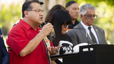 Assemblymember Ramos speaking at the Third Annual California Indian Cultural Awareness Event