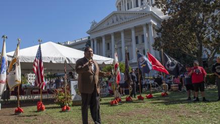 Assemblymember Ramos speaks to rally attendees 
