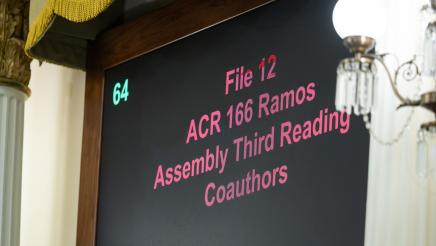 Assemblymember Ramos, ACR 166 Floor Presentation