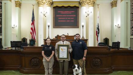 Assemblymember Ramos, Michael and Daisy Welsh of Working Dogs for Warriors