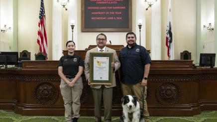 Assemblymember Ramos, Michael and Daisy Welsh of Working Dogs for Warriors