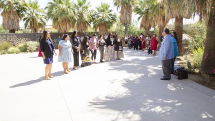 Assemblymember Ramos leads blessing and land acknowledgment.