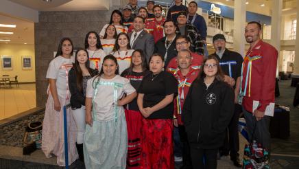Assemblymember James C. Ramos with San Manuel dancers