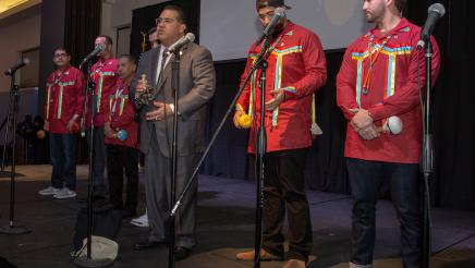 Assemblymember James C. Ramos performs Bighorn Sheep songs