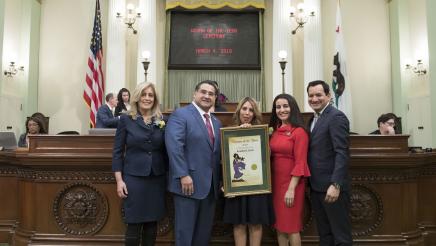 Assemblymember Ramos with Speaker Rendon and 2019 Woman of the Year Kristine Scott