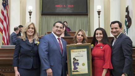Assemblymember Ramos with Speaker Rendon and 2019 Woman of the Year Kristine Scott