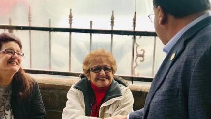 Assmeblymember Ramos speaking to constituents at the San Bernardino Community Coffee
